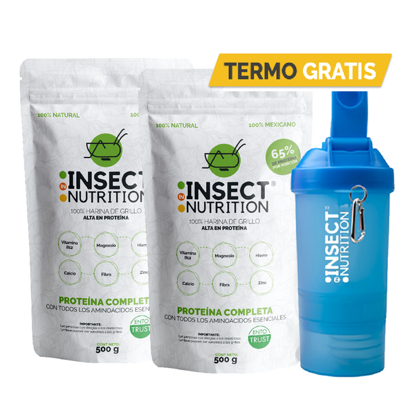 2 Proteínas IN INSECT NUTRITION de grillo 500 gr + TERMO GRATIS