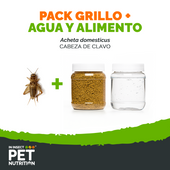 Pack grillos vivos + alimento + agua para Reptiles, Aves y Mascotas Exóticas