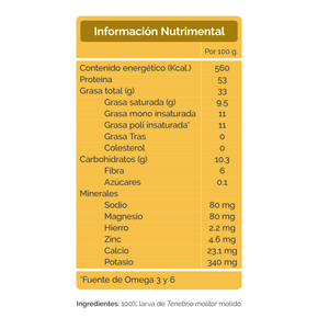 Harina de tenebrio  deshidratado IN INSECT NUTRITION