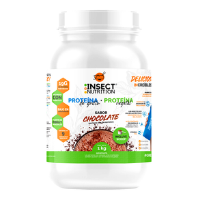 1 Proteína sabor chocolate IN INSECT NUTRITION 1KG + TERMO GRATIS